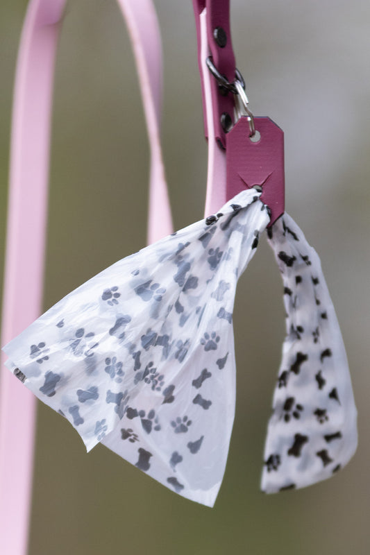 Blush poop bag holder biothane
